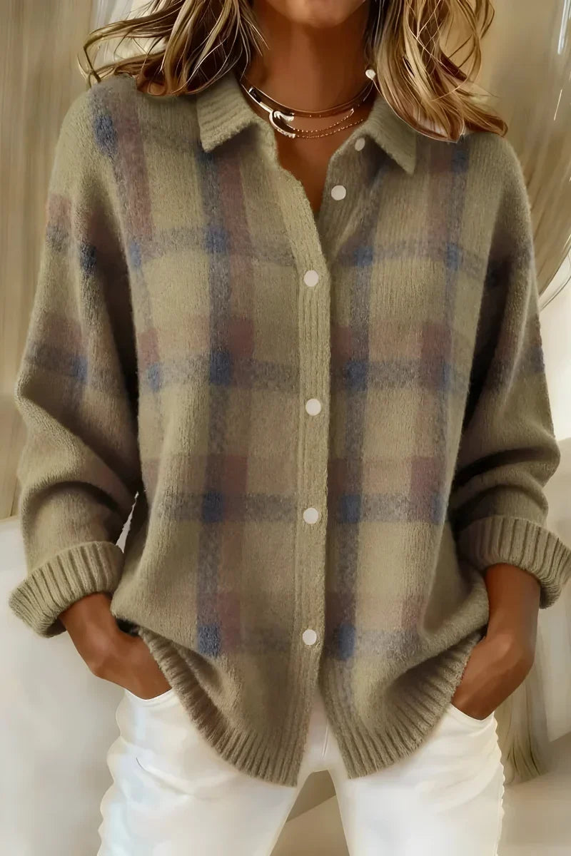 Taylor™ | Gemütlicher kariertes Strickcardigan