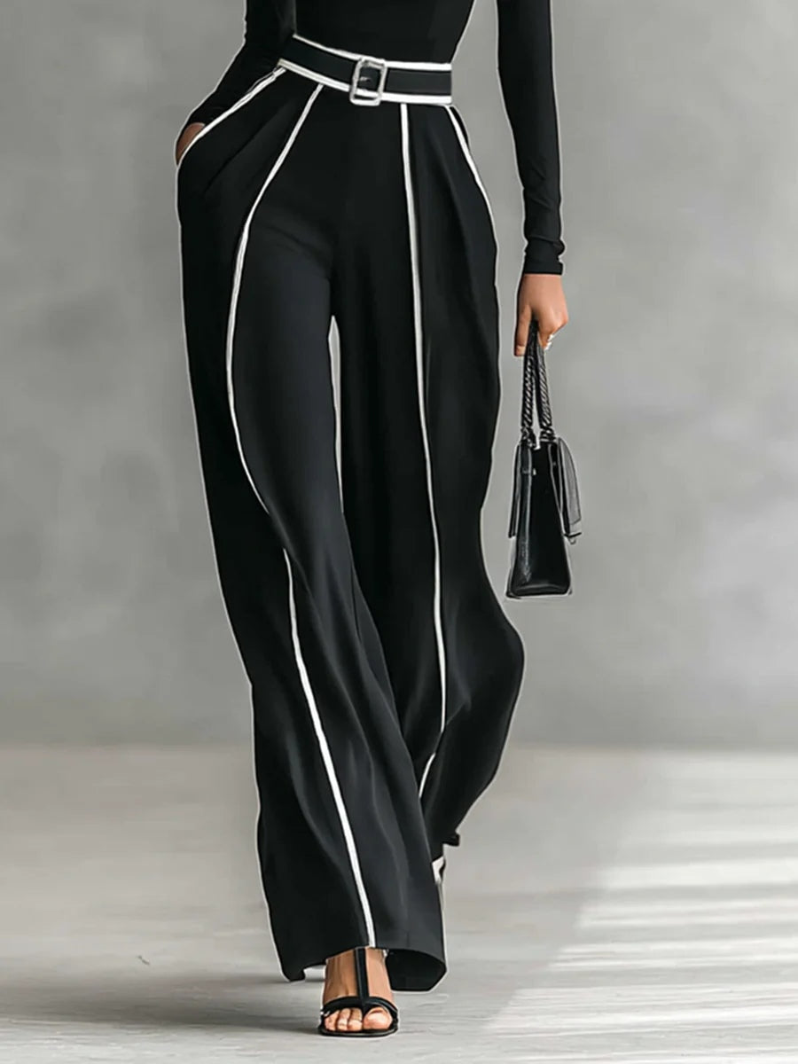 Emma | Elegantes Ensemble mit Stehkragen und weitem Hosen