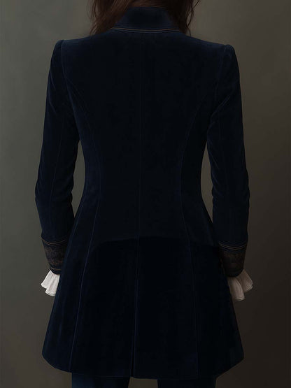 Athénaïs | Lange Jacke aus besticktem Samt