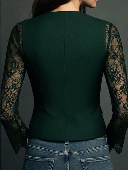 Ninon | Top Blazer mit halbtransparenten Ärmeln