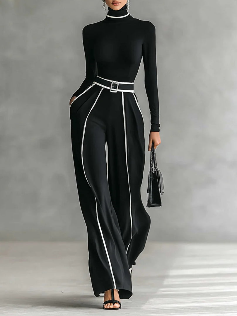 Emma | Elegantes Ensemble mit Stehkragen und weitem Hosen