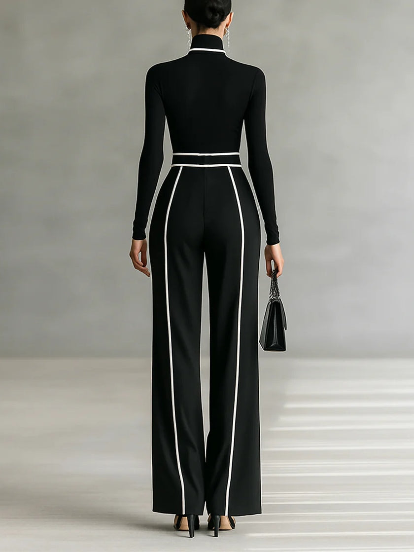 Emma | Elegantes Ensemble mit Stehkragen und weitem Hosen