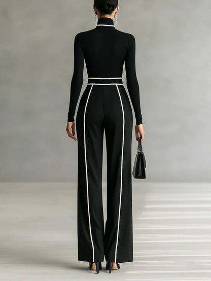 Emma | Elegantes Ensemble mit Stehkragen und weitem Hosen
