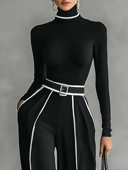 Emma | Elegantes Ensemble mit Stehkragen und weitem Hosen