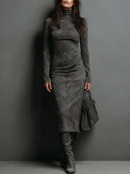 Lorène | Midi Lange Braune Kleid